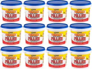 Everbuild All Purpose Ready Mixed Filler, White, 1 kg (Pack of 12)