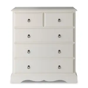 Romance Antique White 2 over 3 Chest of Drawers