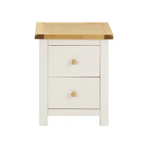 Keene 2 Drawer Bedside Table Off-White