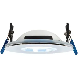 Chrome Recessed Bathroom Downlight - 9W Cool White LED Slim Ceiling Light