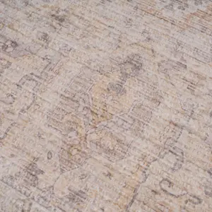 Pale Beige Boho Traditional Style Distressed Living Area Rug 190x280cm