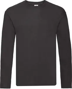 Fruit Of The Loom Mens Original Long Sleeve T-Shirt 61428 Black S Colo