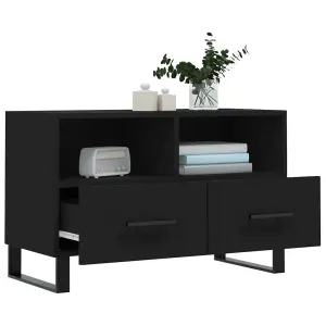 Berkfield TV Cabinet Black 80x36x50 cm Engineered Wood