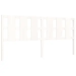 Berkfield Bed Frame with Headboard White Super King Size Solid Wood