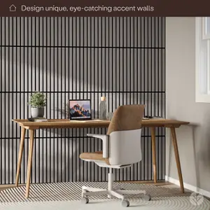 WVH 2x Essentials Wood Slat Acoustic Panel - Grey Oak, 52cm x 52cm