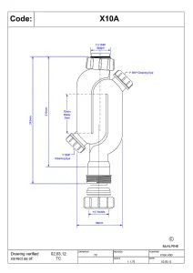 McAlpine X10A 75mm Water Seal Straight Through Trap with Multifit Outlet and Two Cleaning Eyes