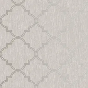 Superfresco Silk Trellis Geometric Neutral Metallic Wallpaper