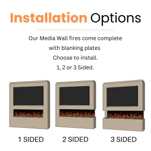 The Spectrum Series 72  Inch 3- Sided Media Wall Fire