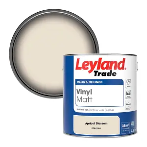 Leyland Trade Vinyl Matt Walls & Ceilings Emulsion Paint Apricot Blossom (PPG1200-1) 2.5L