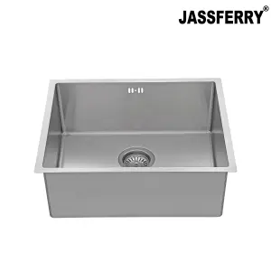 JASSFERRY Undermount Kitchen Sink Handmade 1.2mm Thickness Stainless Steel Single Bowl, 540 X 440 mm