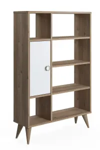 Soho Bookcase Free Standing Storage Shelf, 80 x 25 x 121 cm 7 Compartments Display Shelves, Bookshelf, Open Cabinet, Oak