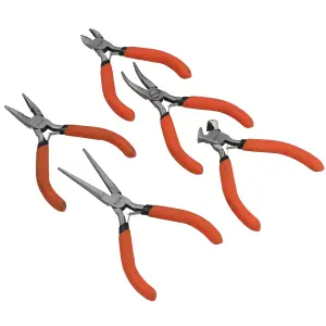 Mini Pliers Cutter 5pc Storage Case Craft Model Electric Cutting Long Nose