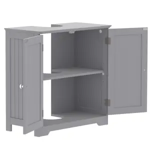 Lassic Hayle Matt Grey Freestanding Double Bathroom Sink cabinet (H) 600mm (W) 600mm