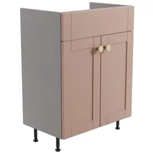 Ashford Standard Matt Dusty pink Double Freestanding Bathroom Vanity unit (H) 820mm (W) 600mm