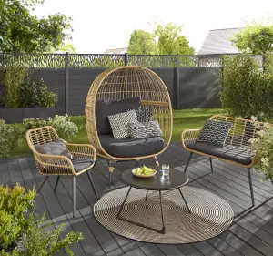 GoodHome Apolima Rattan effect Armchair