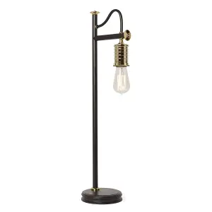 Elstead Douille 1 Light Table Lamp Polished Brass, Black, E27