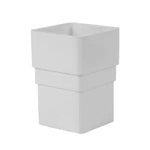 FreeFlow White Square 65mm Downpipe Straight Connector, Rain Water Systems