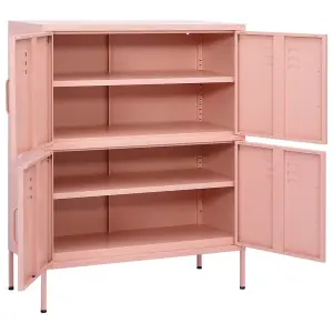 Berkfield Storage Cabinet Pink 80x35x101.5 cm Steel