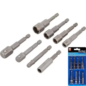 Bluespot 8pc Socket Adaptor Nut Impact Driver Bit Holder Set 6mm - 13mm 1/4"