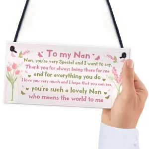 Birthday Gifts For Nan Christmas Gift Hanging Plaque Nan Gift From Grandchildren Nan Plaque