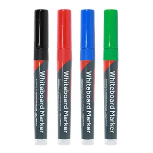 TIMCO Whiteboard Markers Fine Tip Mixed Colours - Fine Tip Four Pack