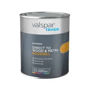 Valspar Trade Exterior Metal & wood Eggshell Paint, Base 4, 1L