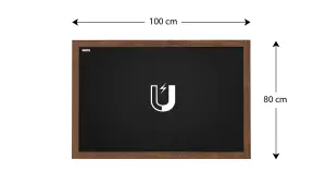 ALLboards Black magnetic chalkboard 100x80 cm wooden frame