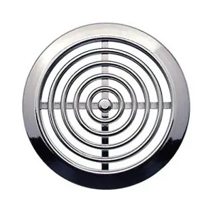 2 x Chrome Round Air Vent Grille 45 mm / 52 mm Soffit Furniture Ventilation Cover