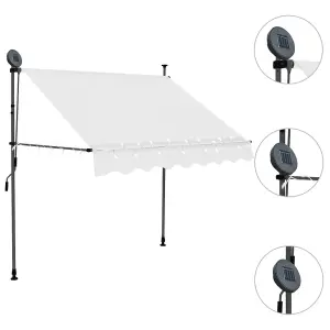 Berkfield Manual Retractable Awning with LED 150 cm Cream