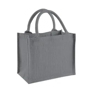 Westford Mill Jute Mini Gift Bag (6 Litres) (Pack Of 2) Graphite Grey/Graphite Grey (One Size)