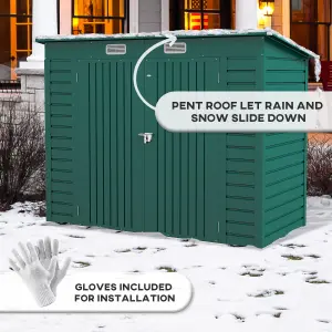 Outsunny 8 x 4FT Metal Garden Storage Shed with Double Doors and 2 Vents, Green