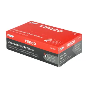 Timco - Nitrile Gloves - Blue (Size Medium - 100 Pieces)