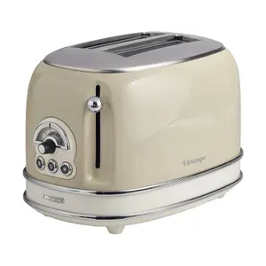 Ariete ARPK1 Vintage Retro Jug Kettle & Toaster Set, 1.7 Litre Kettle, 2 Slice Toaster, Beige