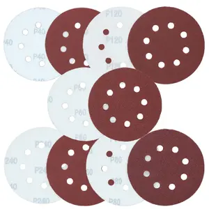 125mm Mixed Grit Hook And Loop Sanding Abrasive Discs Mixed Grit 250 Pack