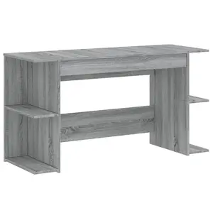 Berkfield Desk Grey Sonoma 140x50x75 cm Engineered Wood