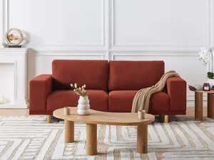 3 Seater Fabric Sofa Red NIVALA