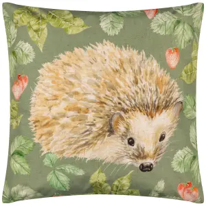 Evans Lichfield Grove Hedgehog UV & Water Resistant Outdoor Polyester Filled Cushion