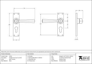 From The Anvil Satin Chrome Straight Lever Euro Lock Set