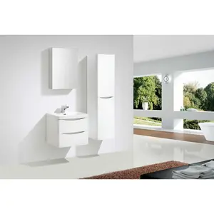 Stanhope 600mm Single Bathroom Vanity with Integrated Stone Basin Gloss White