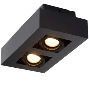 Lucide Xirax Modern Ceiling Spotlight - LED Dim to warm - GU10 - 2x5W 2200K/3000K - Black