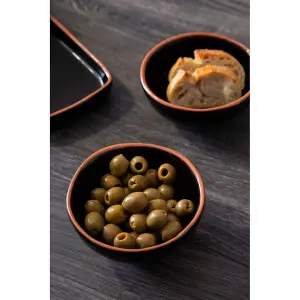 Interiors by Premier Set Of Two Calisto Black Glazed Mini Bowls