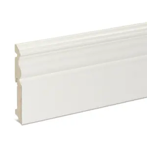 GoodHome White MDF Skirting board (L)2200mm (W)120mm (T)19mm