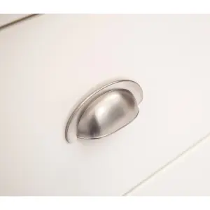 Lovere 5 Drawer Narrow Chest of Drawers Chrome Cup Handle