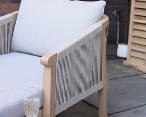 Roma Rope Sun Lounger with side table