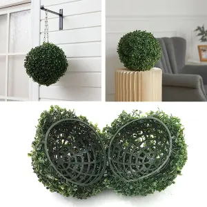 Green Plastic Artificial Eucalyptus Decorative Plant Ball Dia 28cm