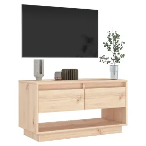 Berkfield TV Cabinet 74x34x40 cm Solid Wood Pine