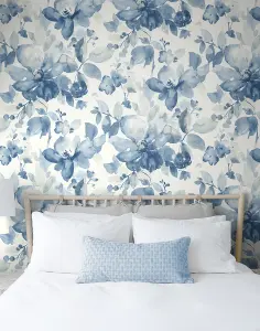 Watercolor Flower Peel and Stick Wallpaper