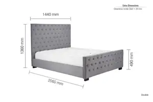 Birlea Marquis Double Bed Frame In Grey