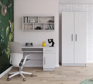 Sleek White Matt Computer Desk H760mm W1100mm D500mm - Efficient Workspace for Modern Homes