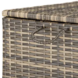 Storage Box - aluminium frame, rattan weave, 117 x 54 x 64 cm - nature